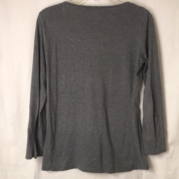 BANANA Republic Women ‘s Tunic Gray Size M Embellished V Neck Boho - Picture 8 of 11